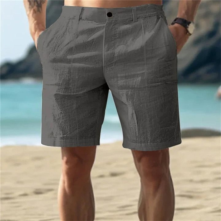 Aaron Soft Elastic Waist Linen Shorts 1