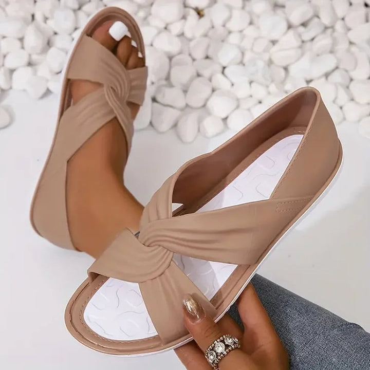 Alana Bold Cross Strap Slip On Sandals 3