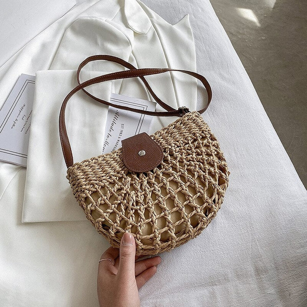 Aria Effortless Woven Straw Crossbody Bag 4