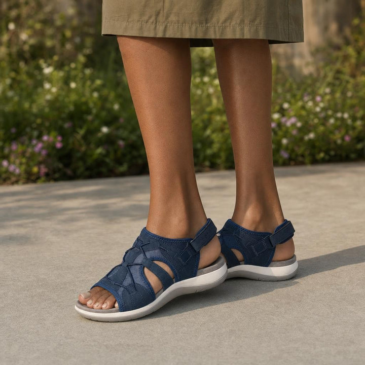 Women's Adventure Woven Sandals in Navy, front view