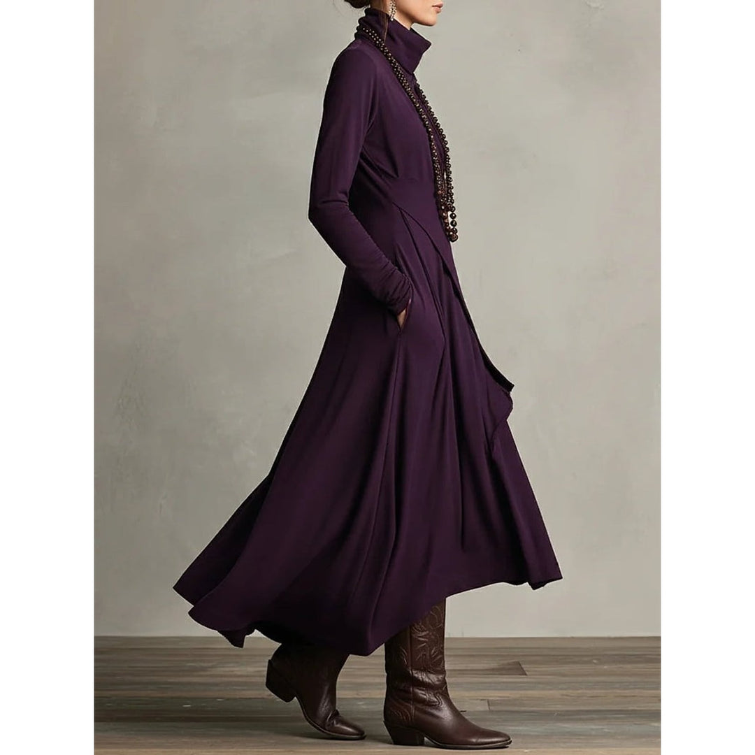 Celeste Bold Turtleneck Long Sleeve Maxi Dress 2