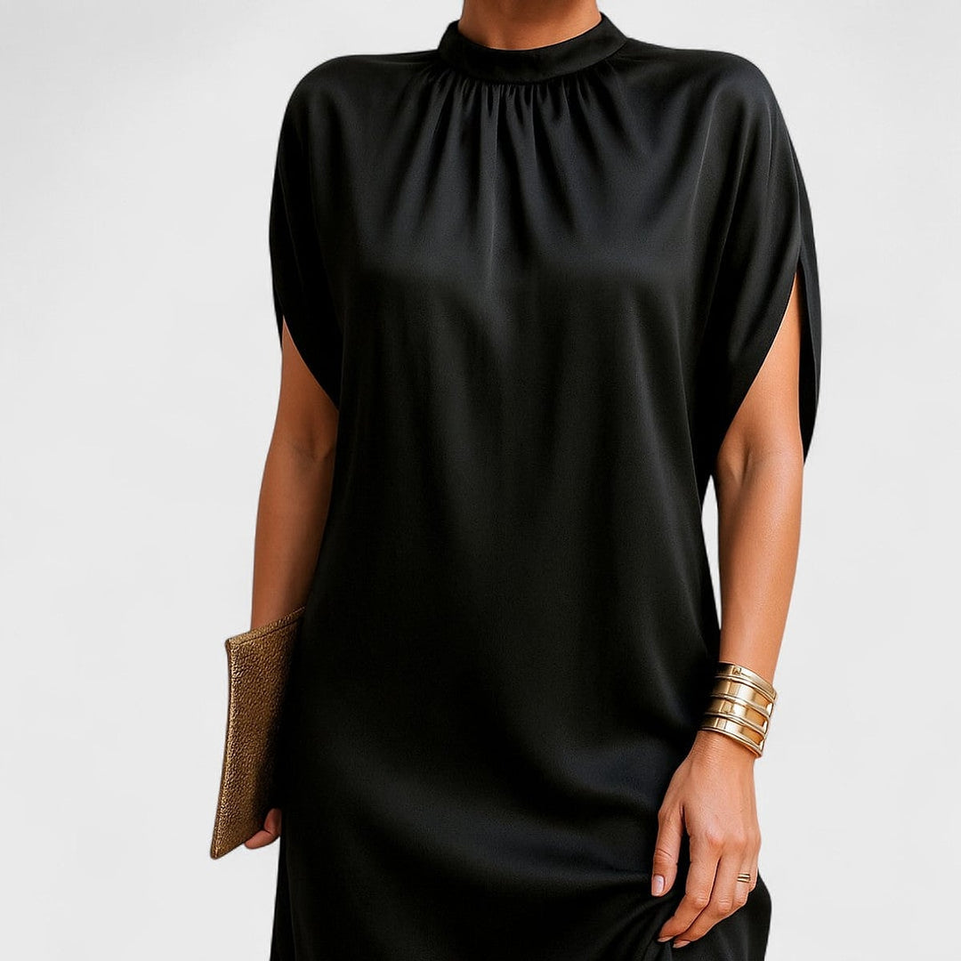 Charlotte Relaxed Mock Neck Loose Mini Dress 1