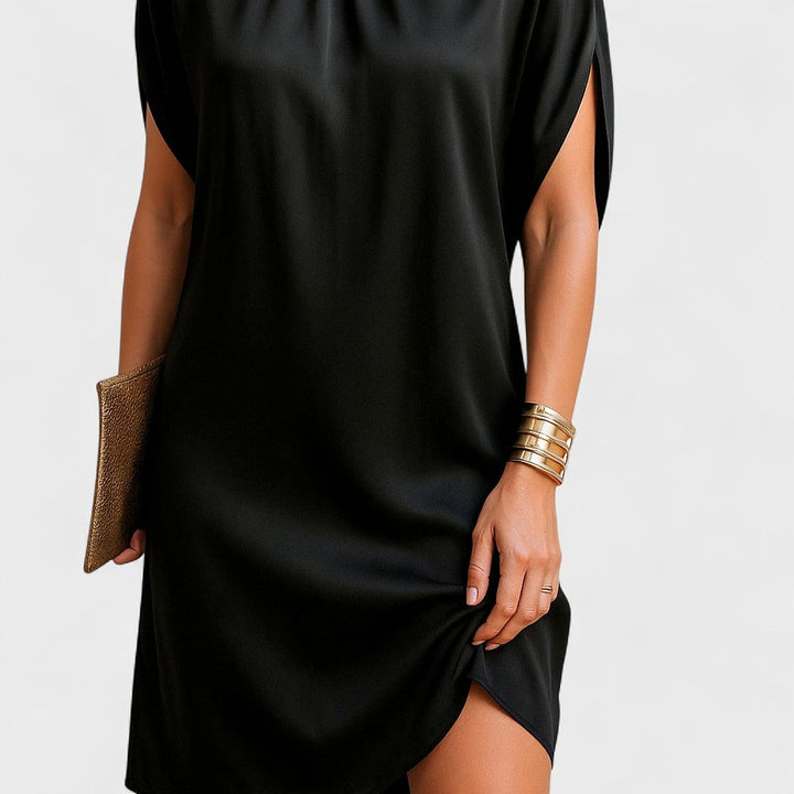 Charlotte Relaxed Mock Neck Loose Mini Dress 2