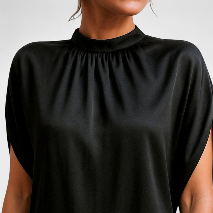 Charlotte Relaxed Mock Neck Loose Mini Dress 3