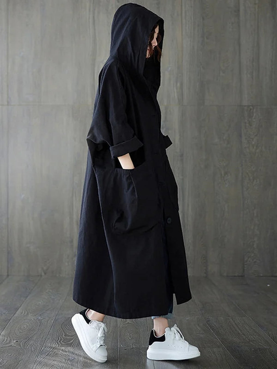Genevieve Classic Long Water Resistant Rain Coat 4