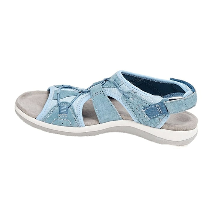 Georgina Relaxed Wide Strap Hook and Loop Sandals 4