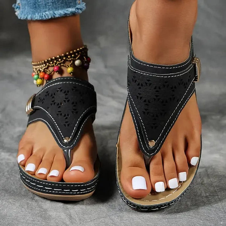 Hannah Classic T Strap Slip On Sandals 2