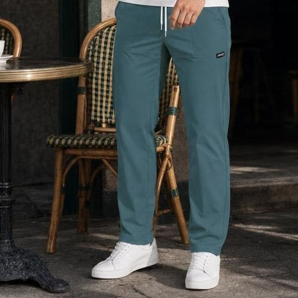 Men's Lightweight Straight Leg Pants in Military Blue, front view