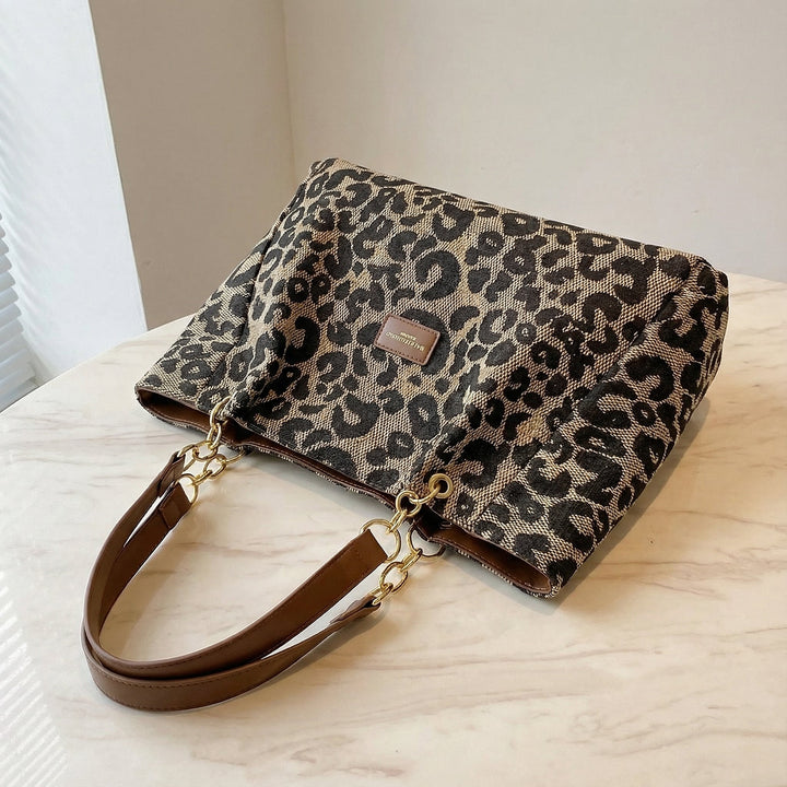 Heidi Relaxed Leopard Print Tote Bag 2
