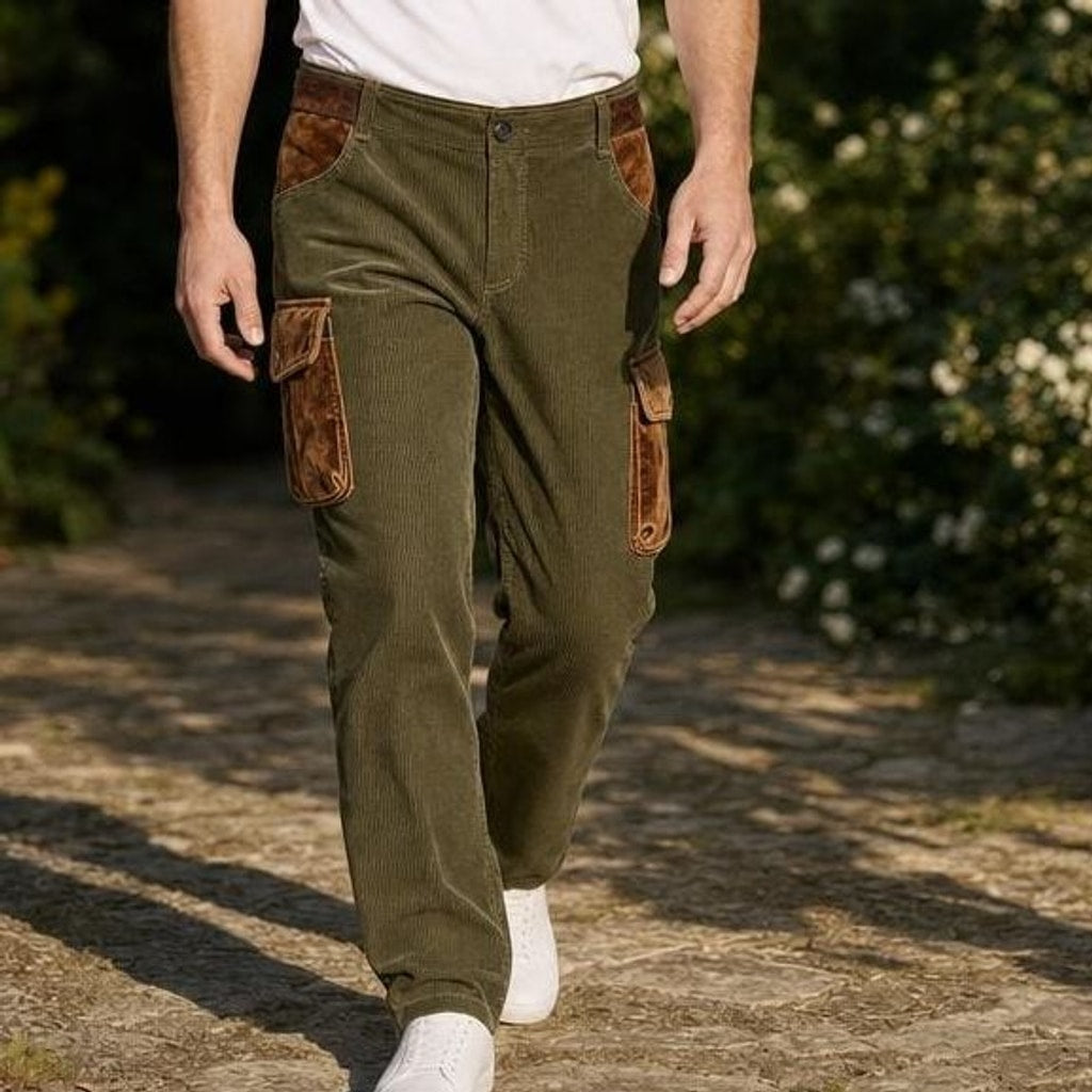 Men's Utility Straight Leg Pants in Green, front view