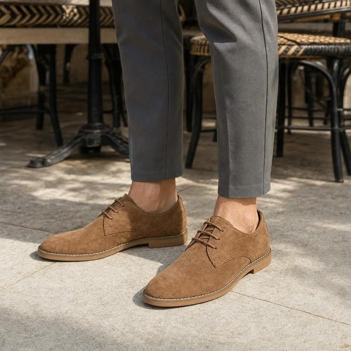 Men's Lace Up Derby Shoes in Brown, front view