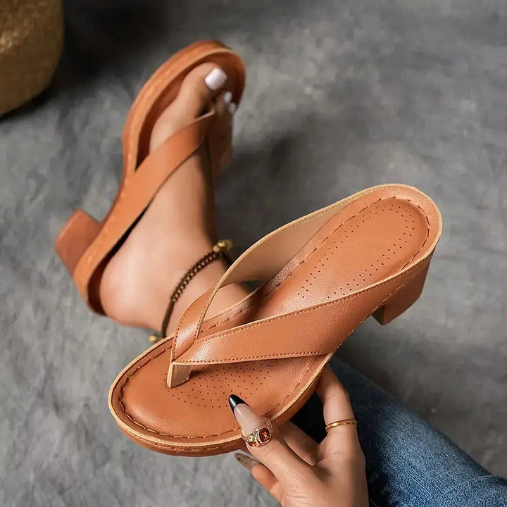 Jane Relaxed Wide Strap Heeled Sandals 1
