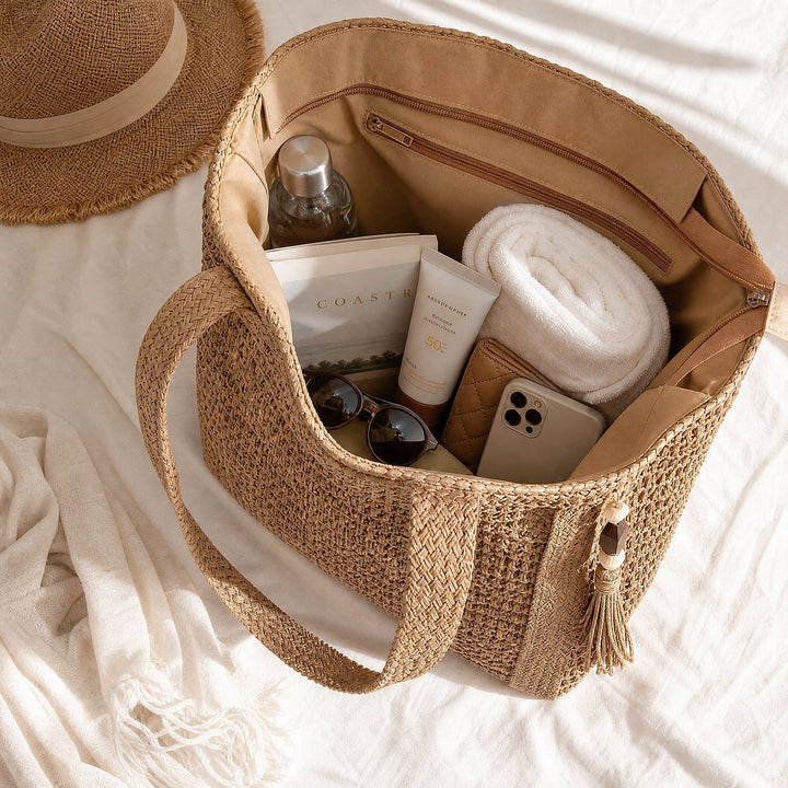 Jasmine Relaxed Woven Straw Tote Bag 1