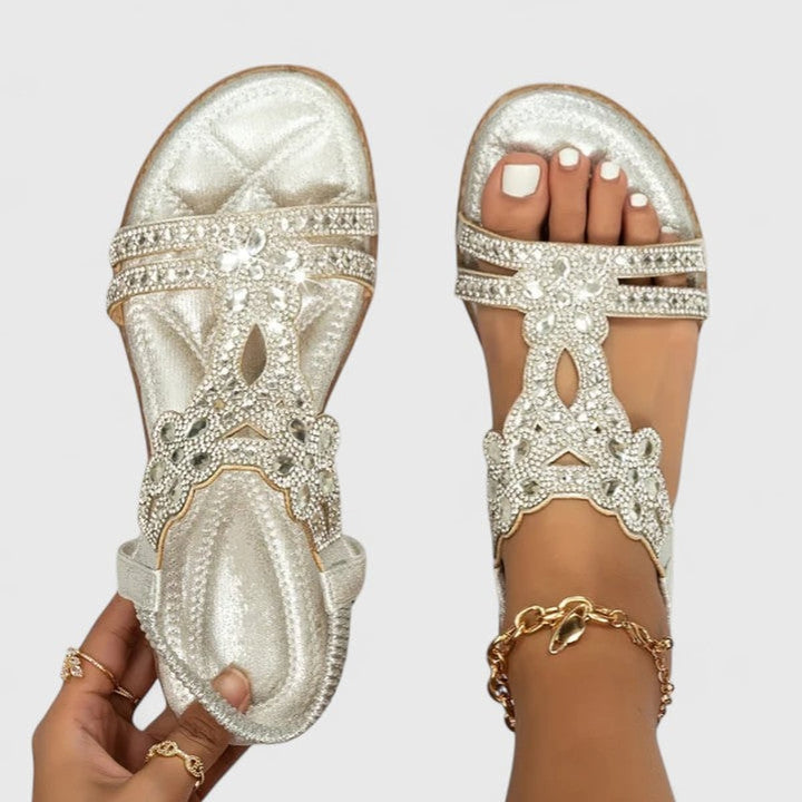 Lorelai Effortless Beaded Open Toe Sandals 1