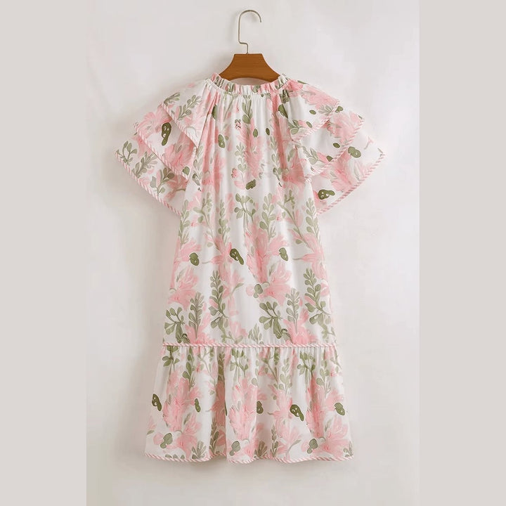 Natalie Soft Floral Puff Sleeve Mini Dress 1