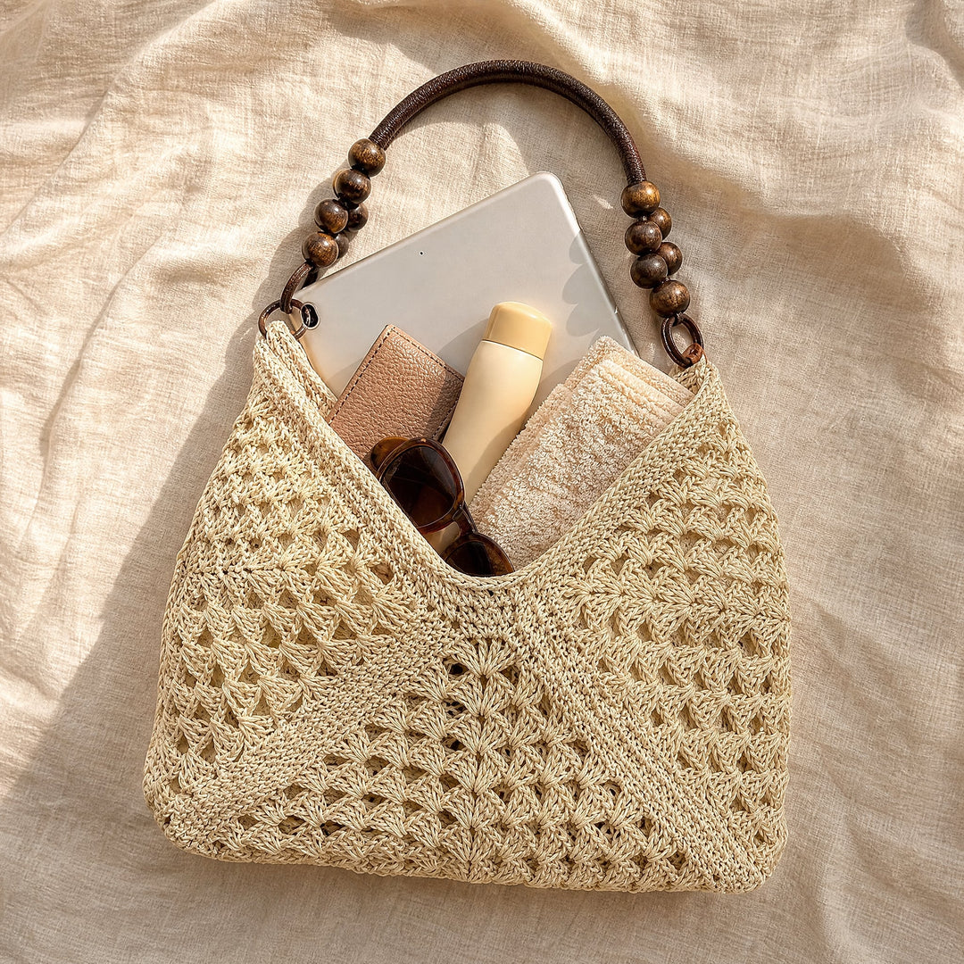 Olivia Relaxed Crochet Summer Tote Bag 1