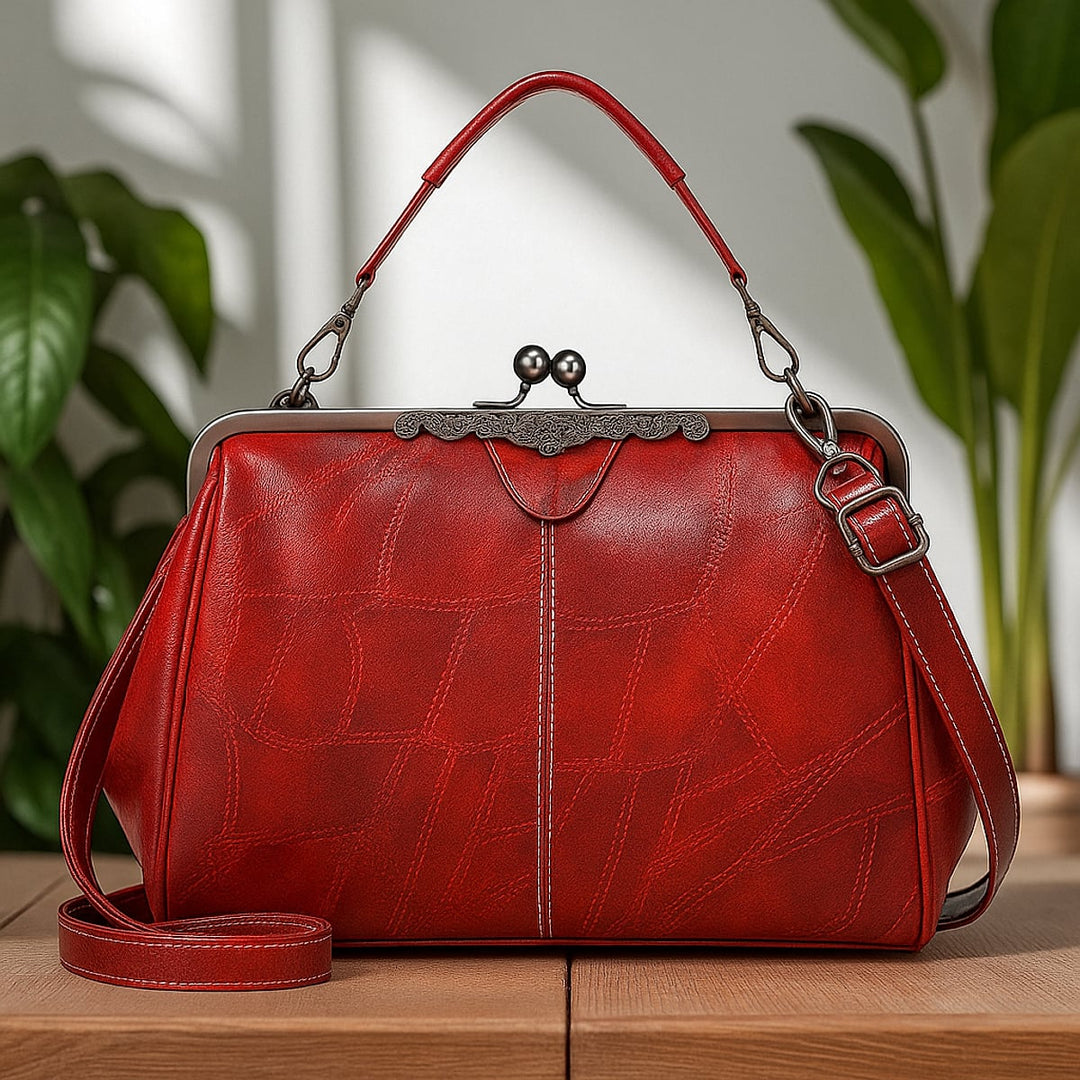 Poppy Relaxed Kiss Lock Crossbody Handbag 2