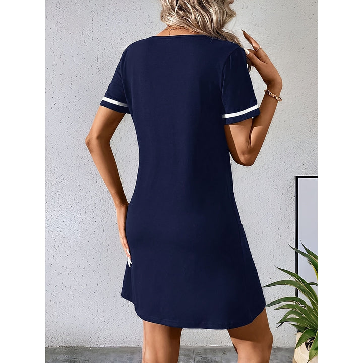 Skye Effortless V Neck Colour Block Shift Dress 2