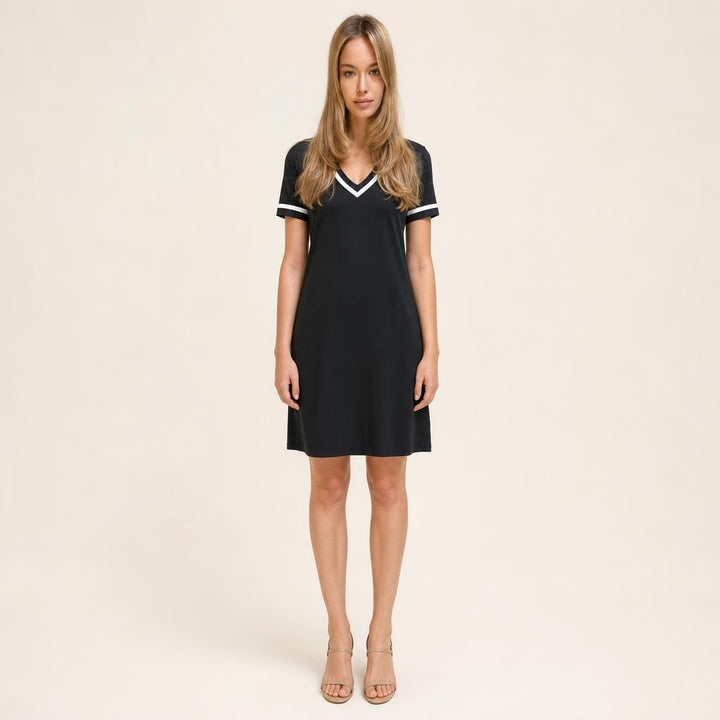 Women's Shift Dress in Black, front view