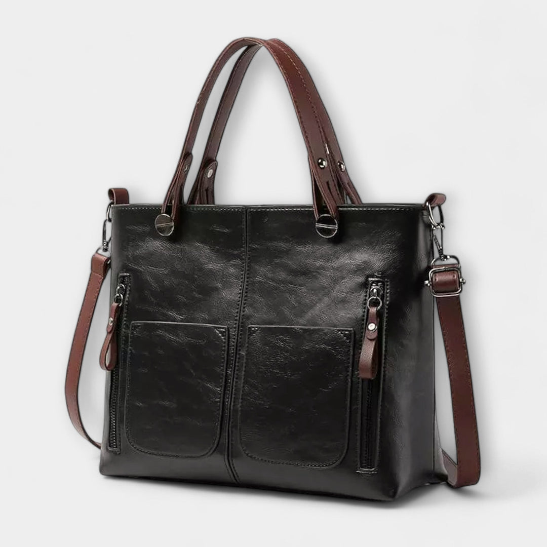 Sloane Effortless Leather Look Structured Laptop Bag 1