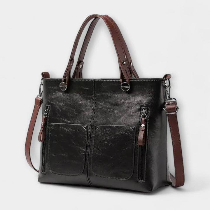Sloane Effortless Leather Look Structured Laptop Bag 1