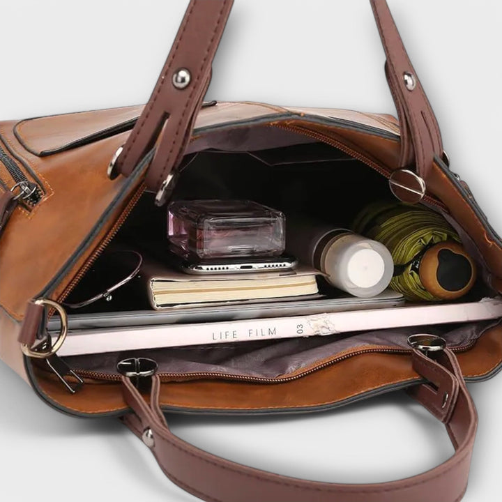 Sloane Effortless Leather Look Structured Laptop Bag 4