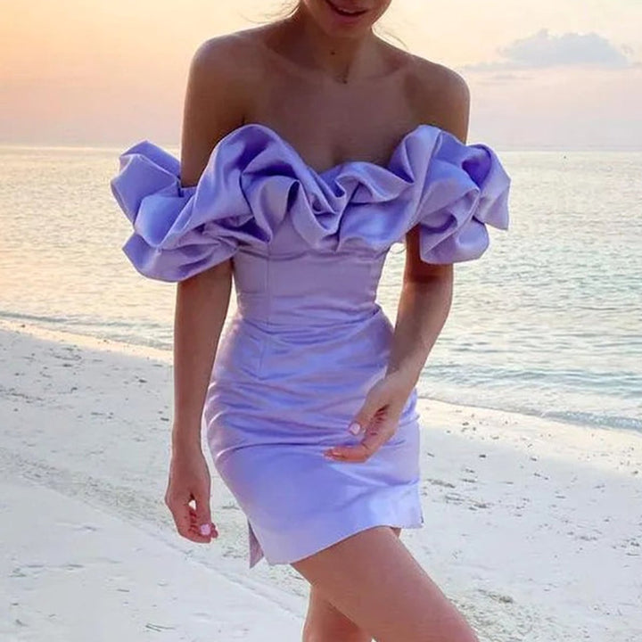 Zoe Bold Ruffle Shoulder Mini Dress 2